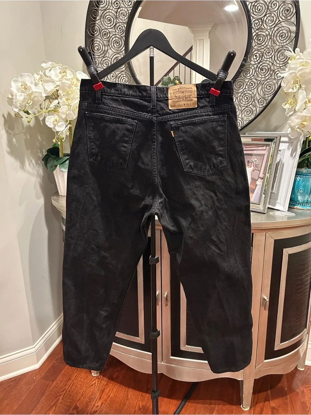 ORANGE tag Levi's  550 Black Relaxed Men's Jeans